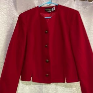 Short red wool blazer